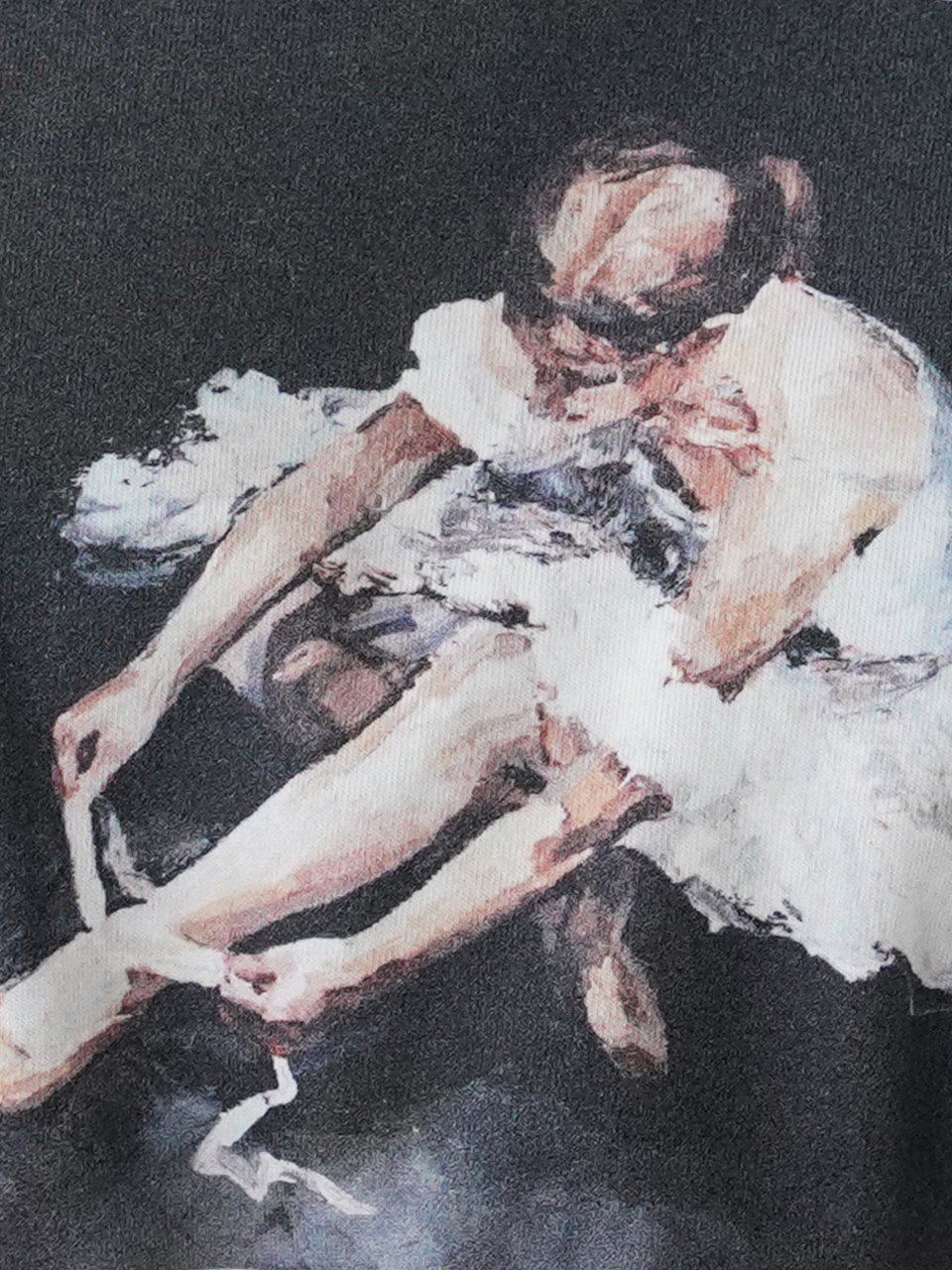﻿ballerina oil painting T-shirt (WHITE)﻿